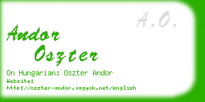 andor oszter business card